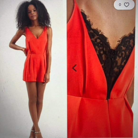 Topshop Pants - Topshop Playsuit with Lace Back